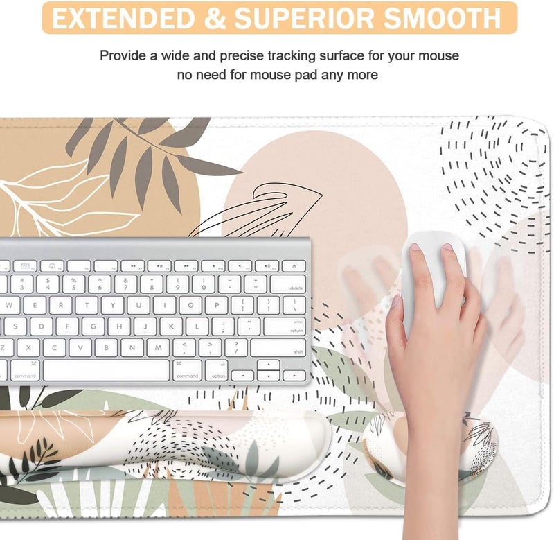 Yunoble Large Mouse Pad Set,Extended Gaming Mouse Pad + Keyboard Wrist Rest Support - Minimalist - Image 4
